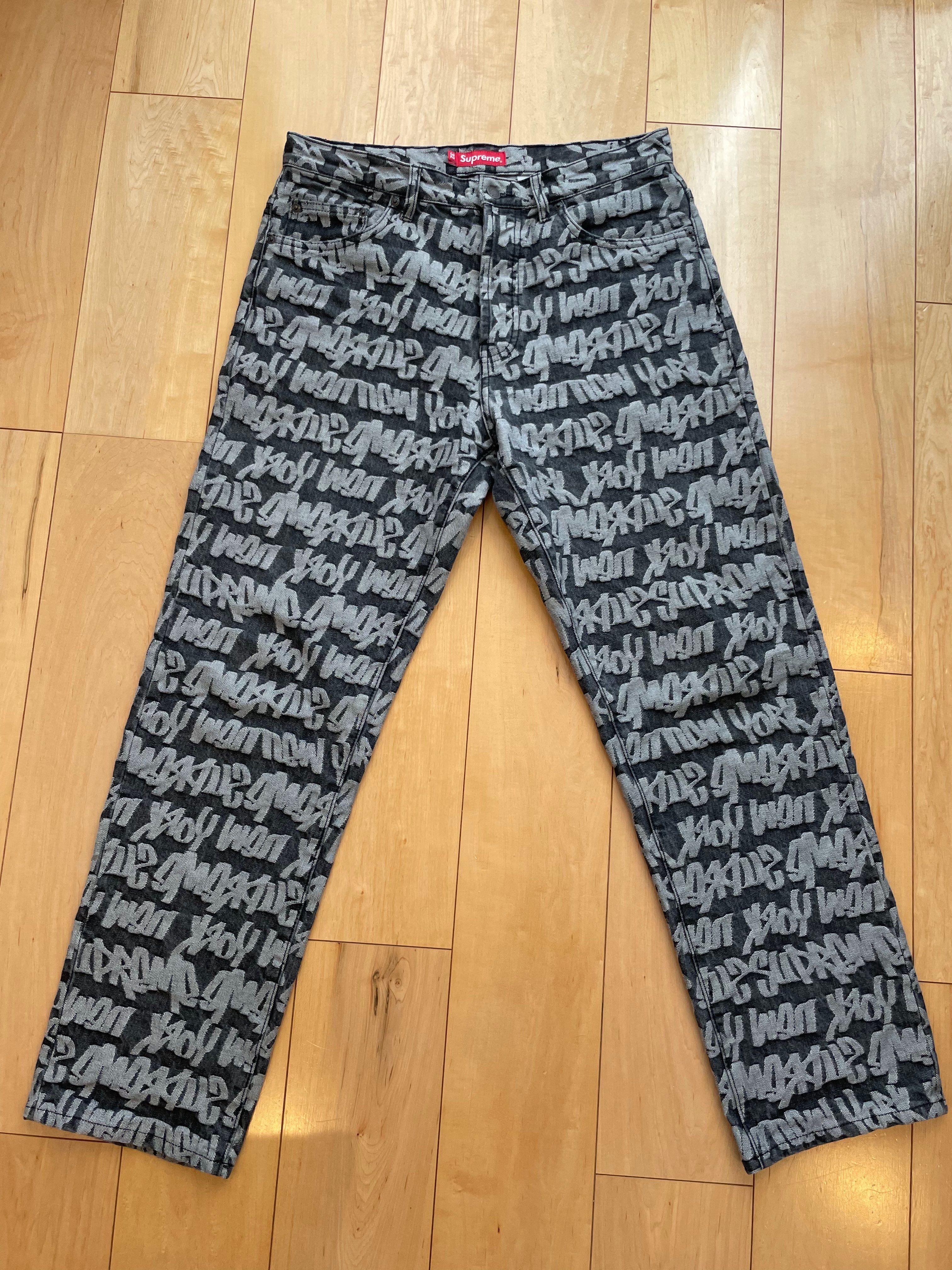 Supreme Fat Tip Jacquard Regular Jean "Black"