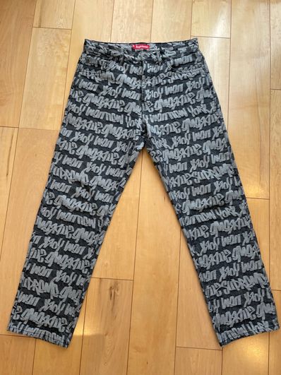 Supreme Fat Tip Jacquard Regular Jean "Black"