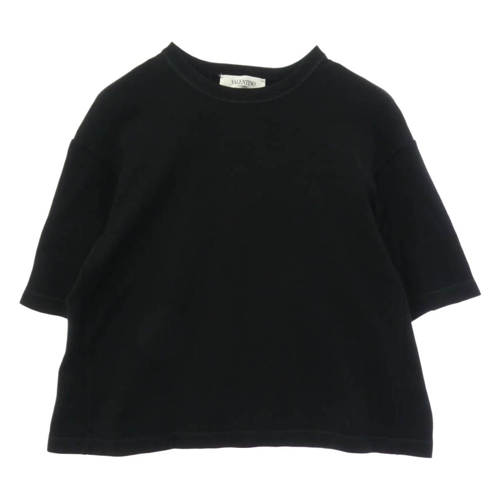 VALENTINO ヴァレンティノ ロックスタッズ クロップド 半袖 スウェット Tシャツ ブラック系【中古】