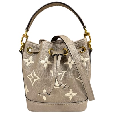 ルイヴィトン ナノ・ノエ バイカラーモノグラムアンプラント ショルダーバッグ M46291 ベージュ レディース LOUIS VUITTON 中古