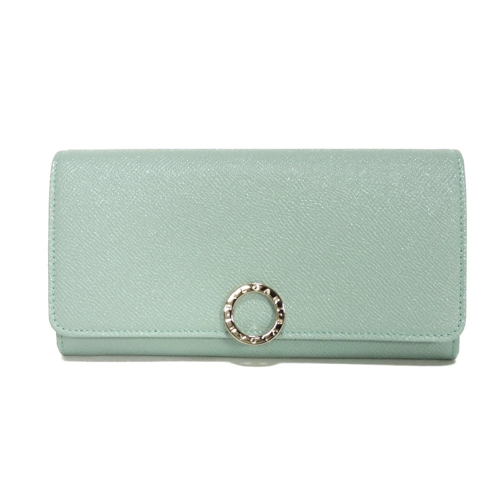BVLGARI ブルガリ クリップ ラージ ウォレット グレイン カーフ ラプソディオパール コンパートメント 札入れ カードケース パスケース コインケース 小銭入れ RFID IC 未使用 BB ロゴ リング グレイシャーターコイズ 長財布 287271