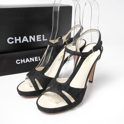 ■美品■CHANEL シャネル サンダル サイズ37.5 13C アンクルストラップ ハイヒール ブランド古着【中古】20260603/RA9630