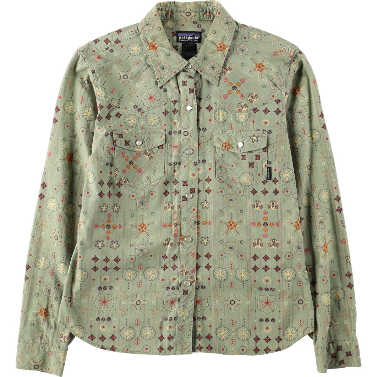 古着 00年代 パタゴニア Patagonia ORGANIC COTTON オーガニックコットン RHYTHM リズム 20703F4 総柄 長袖 ウエスタンシャツ ドリフター シャツ レディースM相当/eaa683116