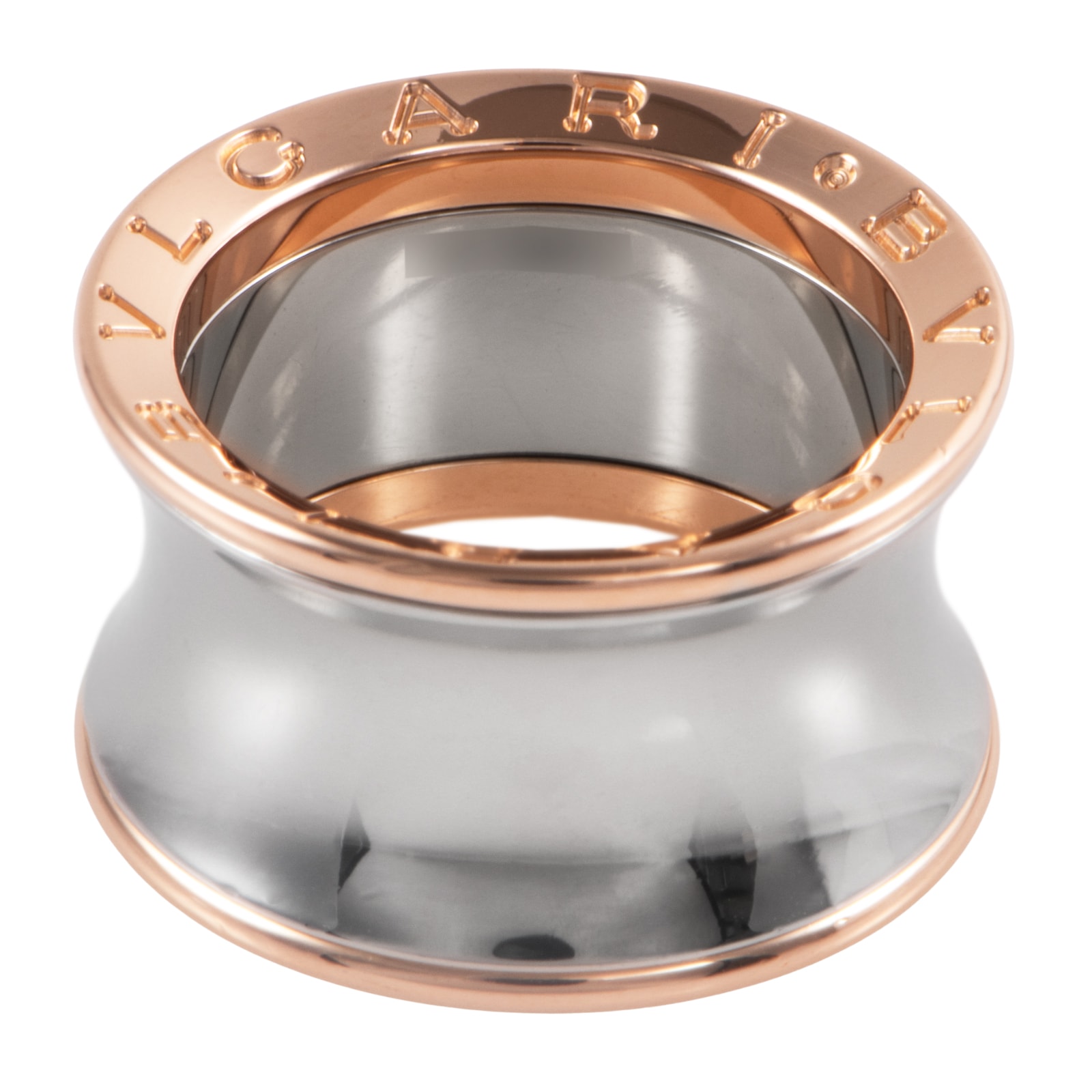 BVLGARI ブルガリ ビー・ゼロワン アニッシュカプーア リング 指輪 14号 K18PG ステンレススチール シルバー ゴールド【中古】