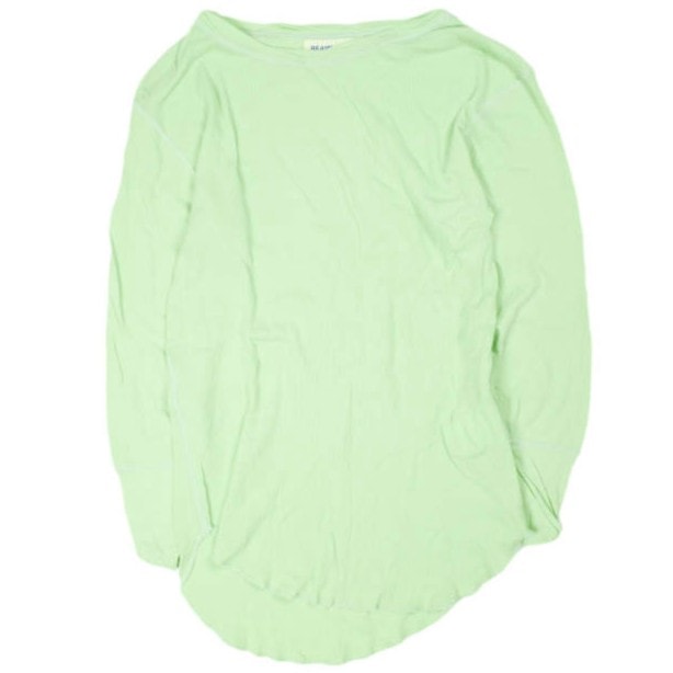 BEAMS BOY ビームスボーイ 22SS 日本製 リブクルー 7分袖カットソー 13-14-0454-101 ONE SIZE ライトグリーン トップス g25944