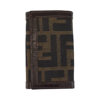 美品 FENDI フェンディ ズッカ 6連 ブラウン キャンバス レザー/ キーケース 男女兼用 600573 【中古】