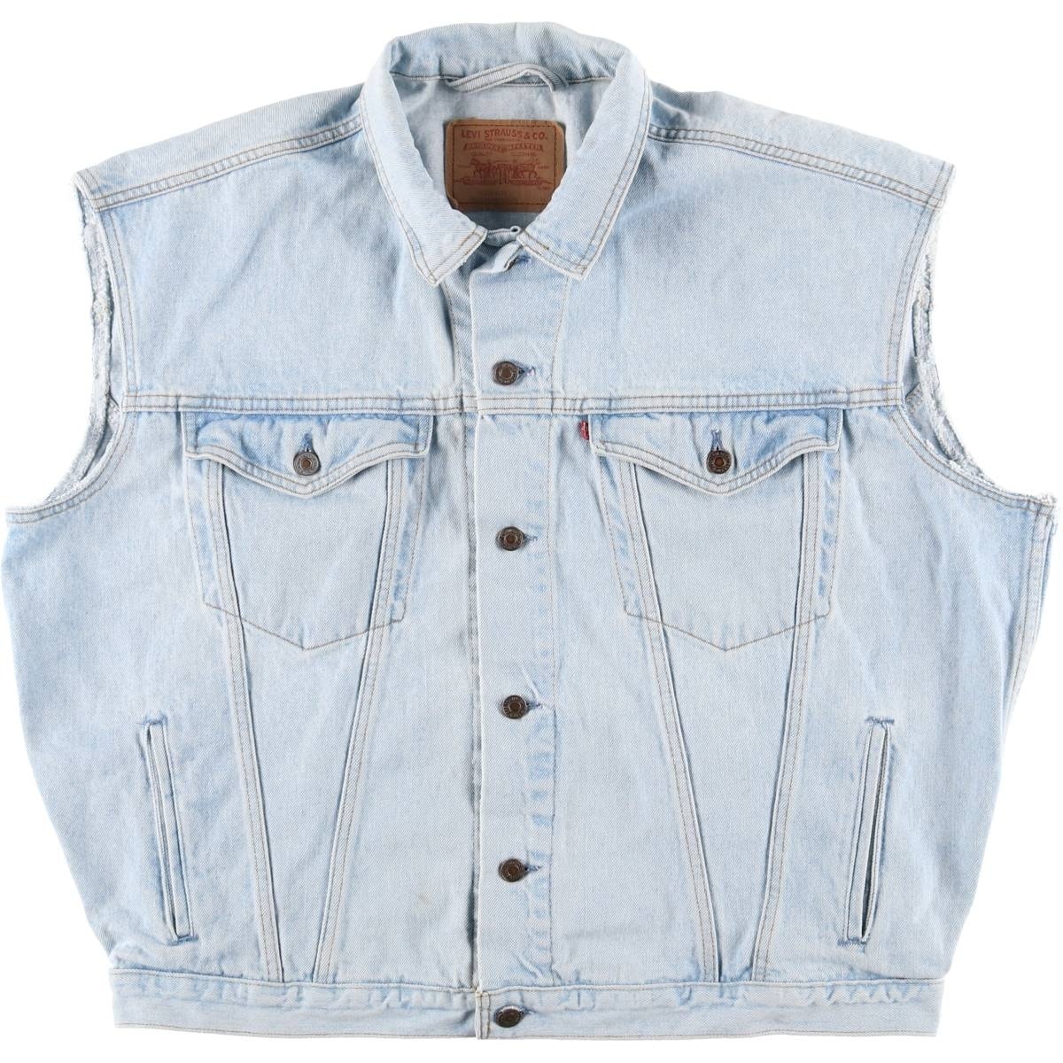 古着 リーバイス Levi's 75525-4834 カットオフ デニムベスト メンズXL相当/eaa602720