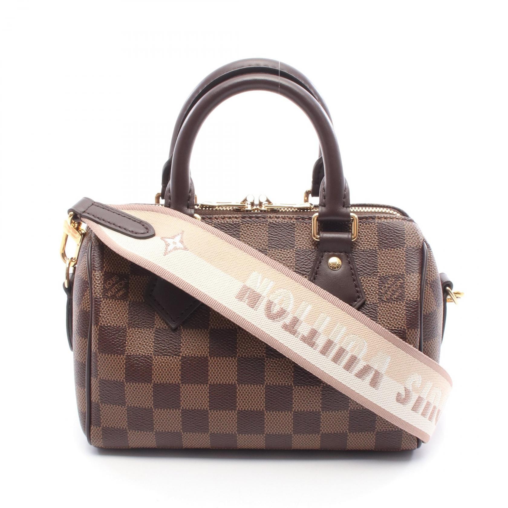 ルイ・ヴィトン LOUIS VUITTON スピーディ バンドリエール20 ハンドバッグ バッグ PVCコーティングキャンバス レザー ダミエ エベヌ レディース ブラウン系 N40489 【中古】