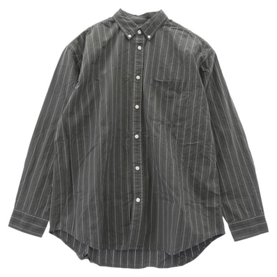 Supreme シュプリーム 長袖シャツ 24AW Loose Fit Stripe Shirt ルーズフィット ストライプ 長袖 シャツ グレー系 M【中古】