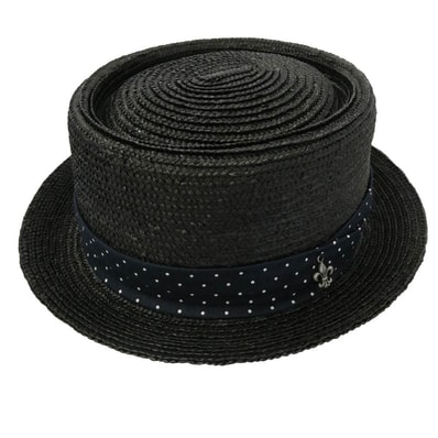 GDC ジーディーシー CA4LA カシラ x CA4LA カシラ Wheat Braid Hat ストローハット 麦わら帽子 ブラック系 ネイビー系 F【極上美品】【中古】