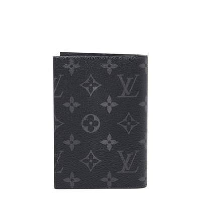 ルイ ヴィトン モノグラム エクリプス クーヴェルテュール パスポールNM パスポートケース M64501 ブラック PVC メンズ LOUIS VUITTON 【中古】