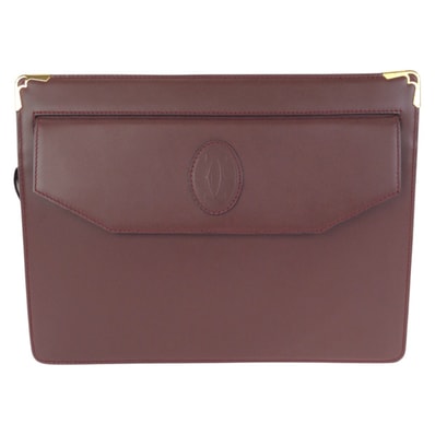 美品 CARTIER カルティエ マストライン ワインレッド ボルドー ゴールド金具 レザー クラッチバッグ セカンドバッグ 男女兼用 602771 【中古】