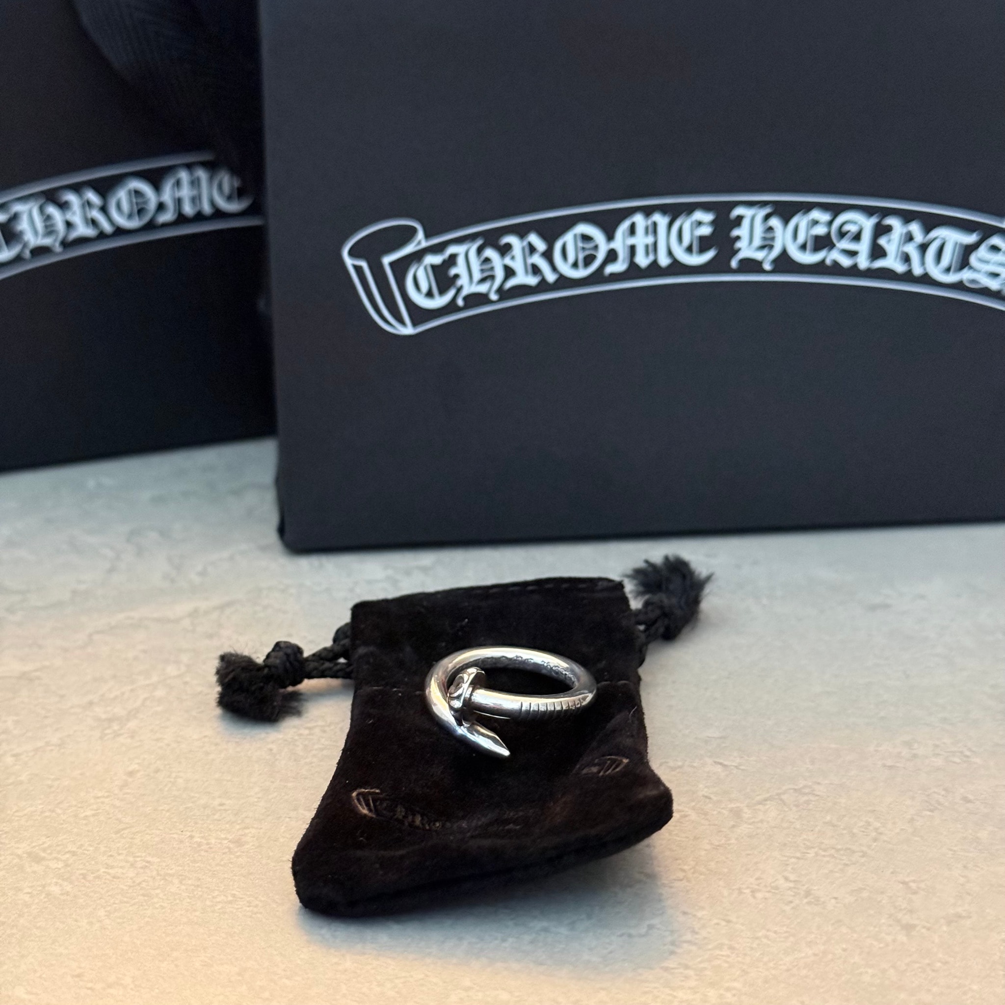 Chrome Hearts Nail Ring w/ Cross Ball "Silver"