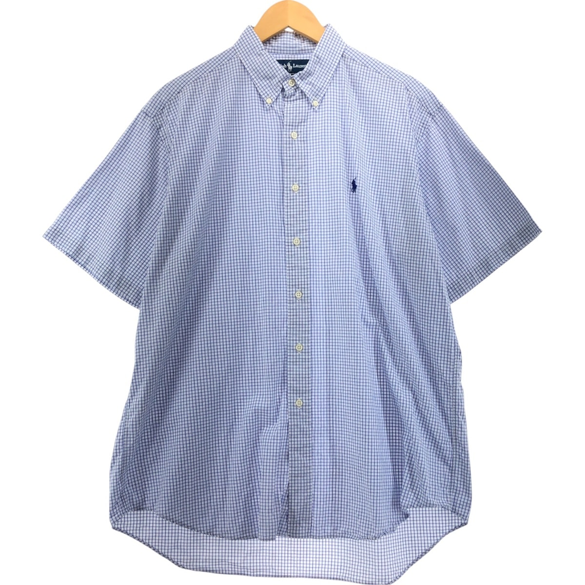 古着 ラルフローレン Ralph Lauren BLAKE 半袖 ボタンダウン チェックシャツ メンズL相当/eaa553847