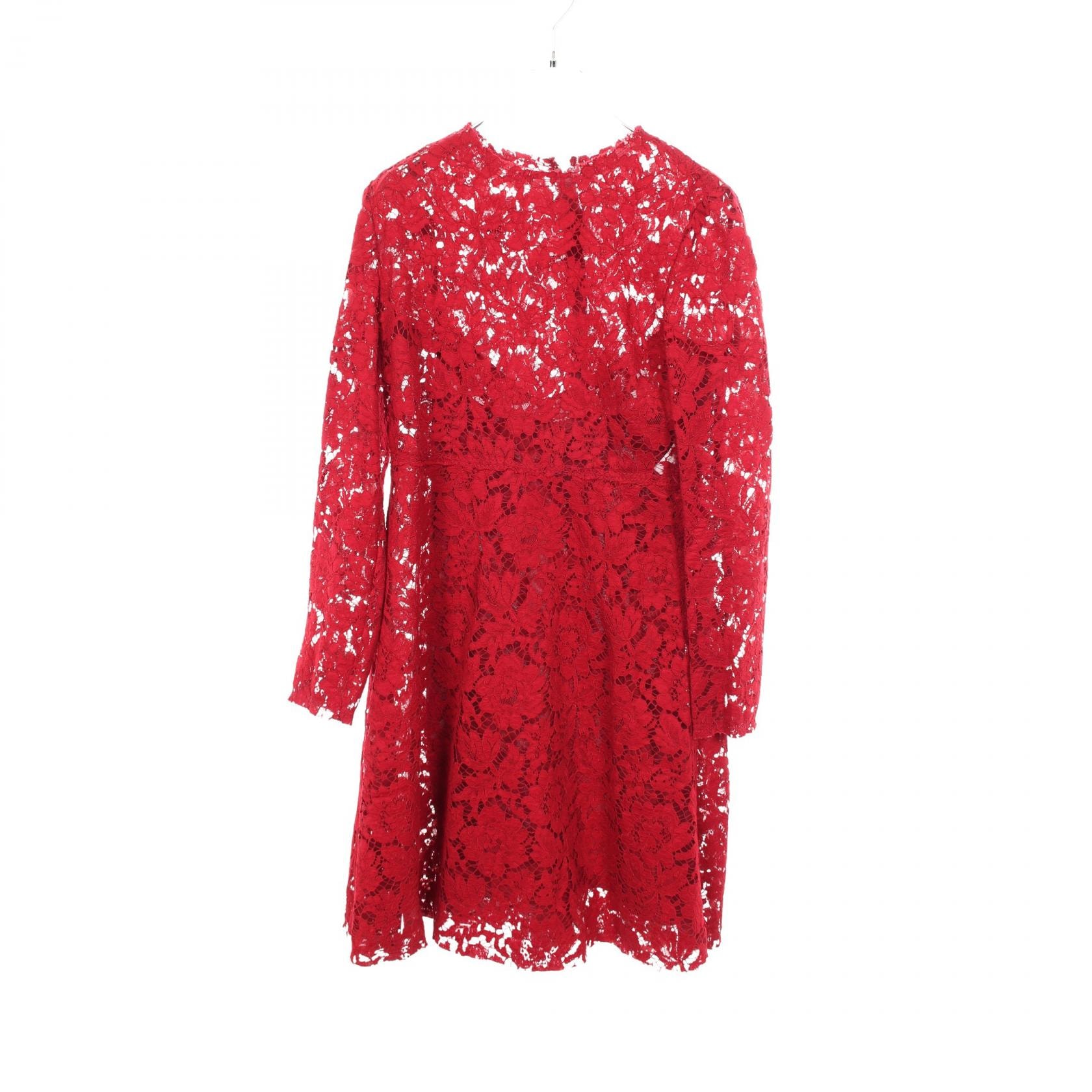 ヴァレンチノ Valentino 総レース インナー付き ワンピース 衣料品 トップス コットン レディース レッド系 【中古】