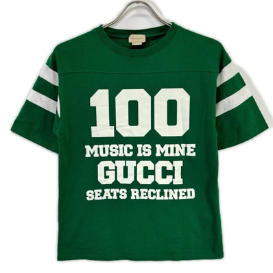 グッチ 661143 グリーン 100周年 MUSIC IS MINE ロゴ Tシャツ 10