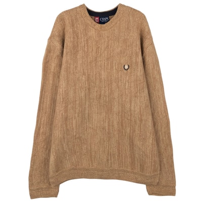 古着 ラルフローレン Ralph Lauren CHAPS チャップス ヘリンボーン コットンニットセーター メンズL相当/eaa605974