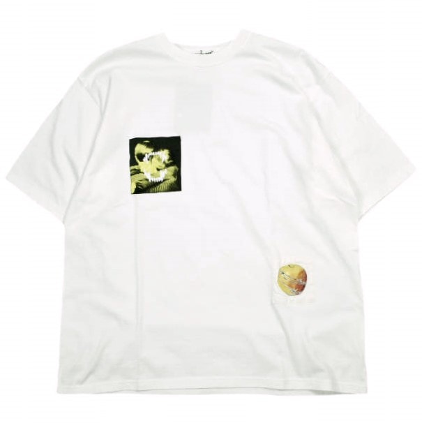 新品 UNDERCOVER アンダーカバー 25SS 日本製 ランダムプリントパッチTEE UP1E4805-1 3 WHITE 半袖 Tシャツ トップス g24865