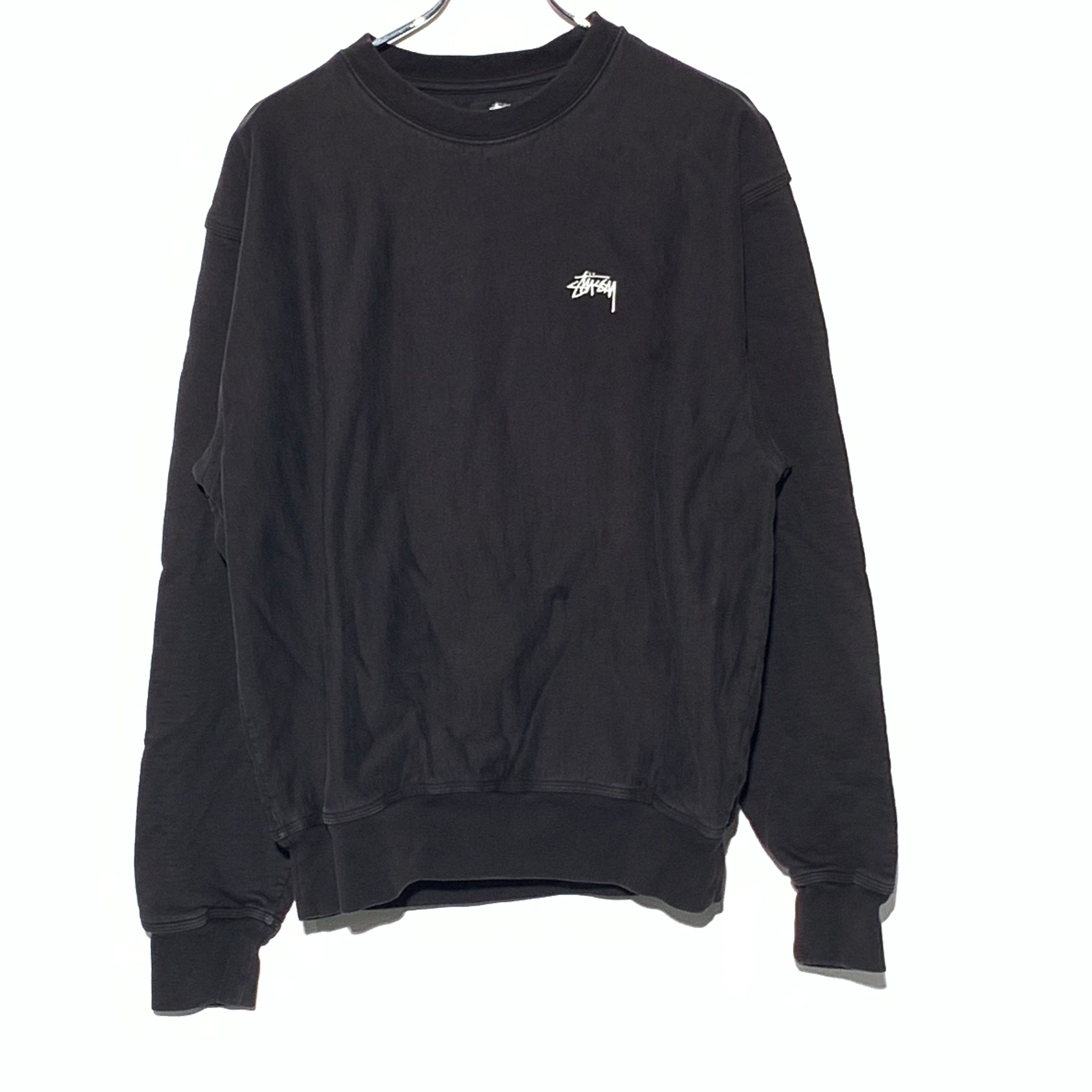 ストックロゴ クルーネックスウェットトレーナー ブラック