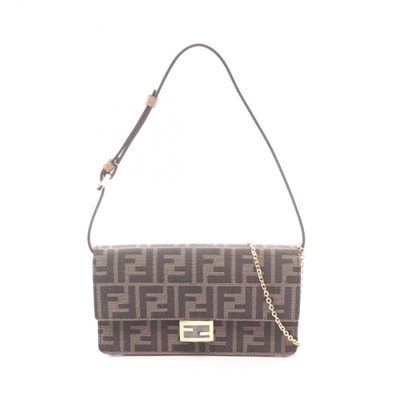 フェンディ FENDI バゲット ズッカ 2WAY ショルダーバッグ バッグ キャンバス レザー レディース ブラウン系 8M0498A98PF0A6E 【新品】