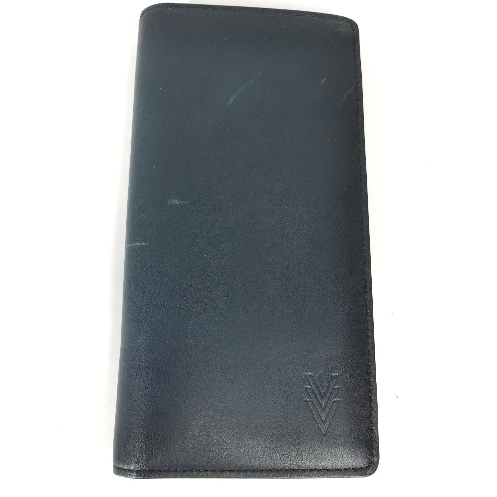 ルイヴィトン LOUIS VUITTON ポルトフォイユ・ブラザ M41899 キュイール・オンブレ ロングウォレット 二つ折り 長財布 レザー ネイビー