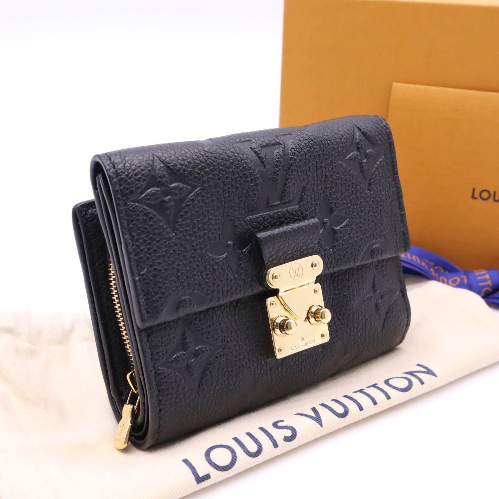 極美品 LOUIS VUITTON ルイ・ヴィトン モノグラム アンプラント ポルトフォイユ メティス コンパクト ノワール M80880 三つ折り財布 ブラック グレインカーフレザー レディース
