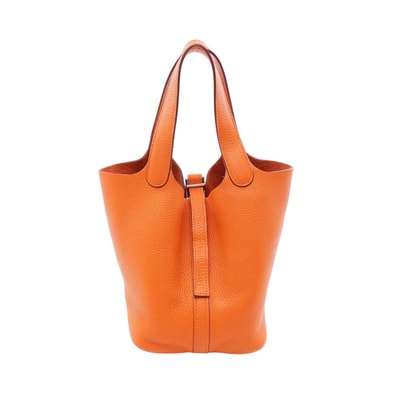 エルメス HERMES ピコタンPM ハンドバッグ バッグ レザー トリヨンクレマンス オレンジ □L刻印(2008年製造) レディース オレンジ系 【中古】