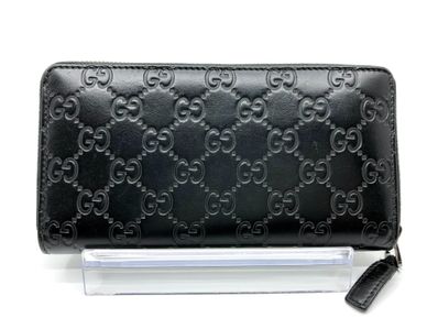 GUCCI GG Cima Round Zip Wallet "Black"