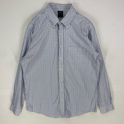 古着 ブルックスブラザーズ Brooks Brothers 長袖シャツ ボタンダウン ロングスリーブ L ネイビー系 チェック メンズ