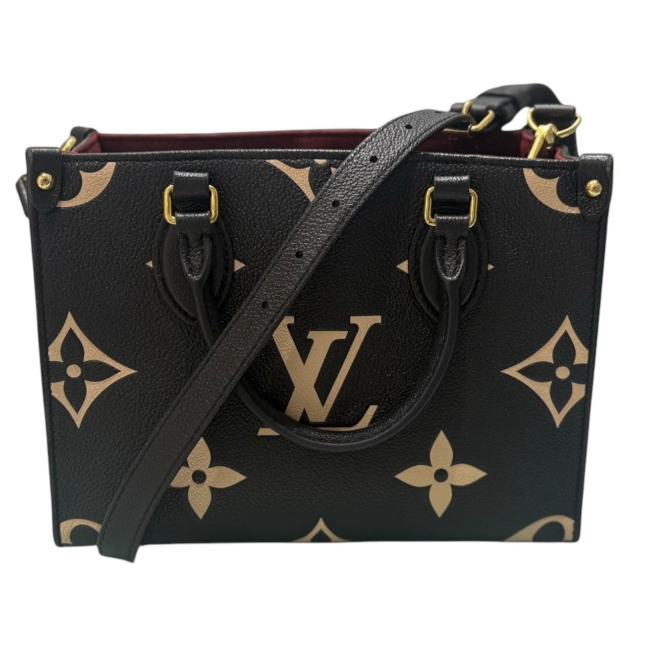 LOUIS VUITTON ルイヴィトン アンプラント オンザゴー ブラック レザー ハンドバッグ S1-00218 【中古】
