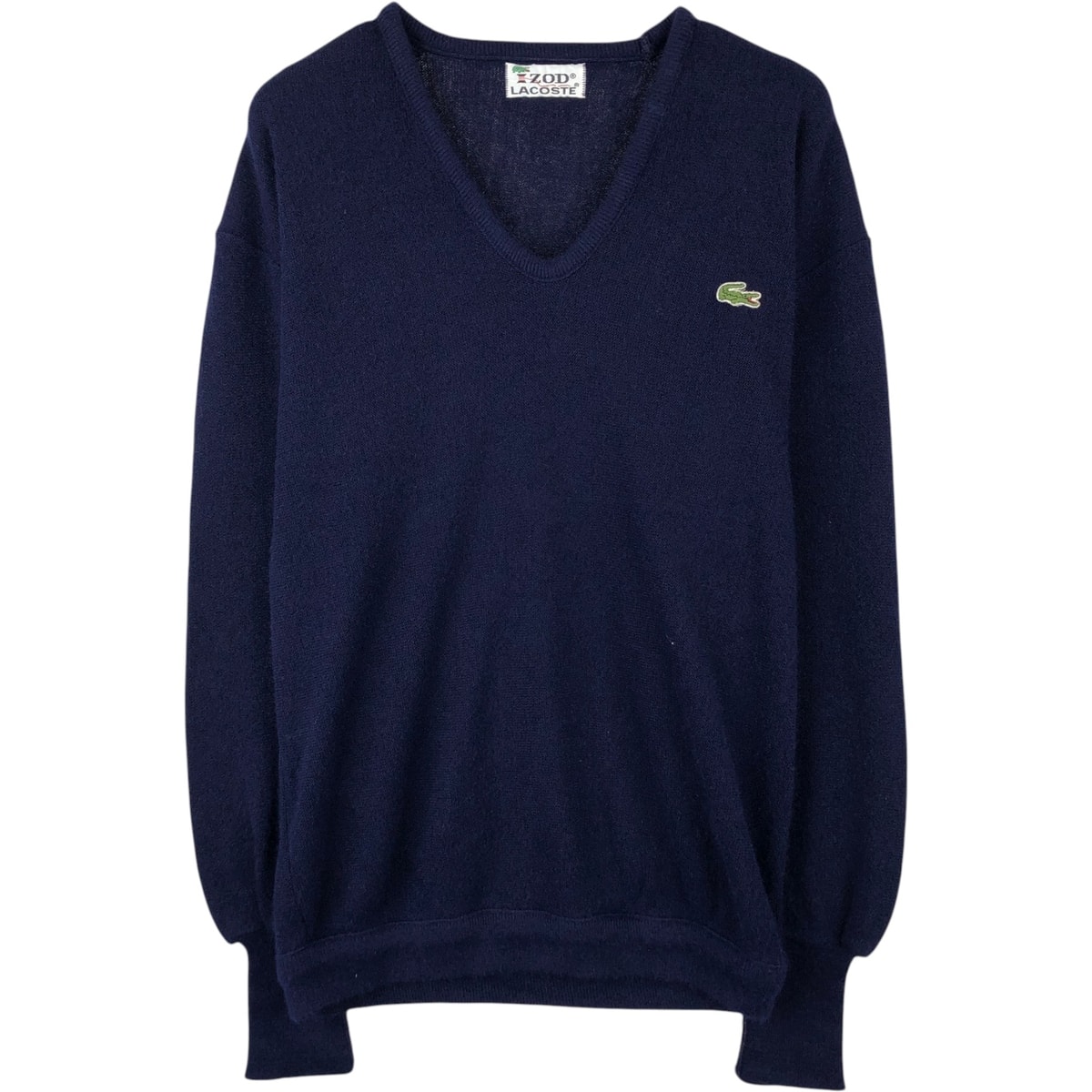 古着 70年代 ラコステ LACOSTE IZOD Vネック アクリルニットセーター メンズXL相当 ヴィンテージ/eaa660010
