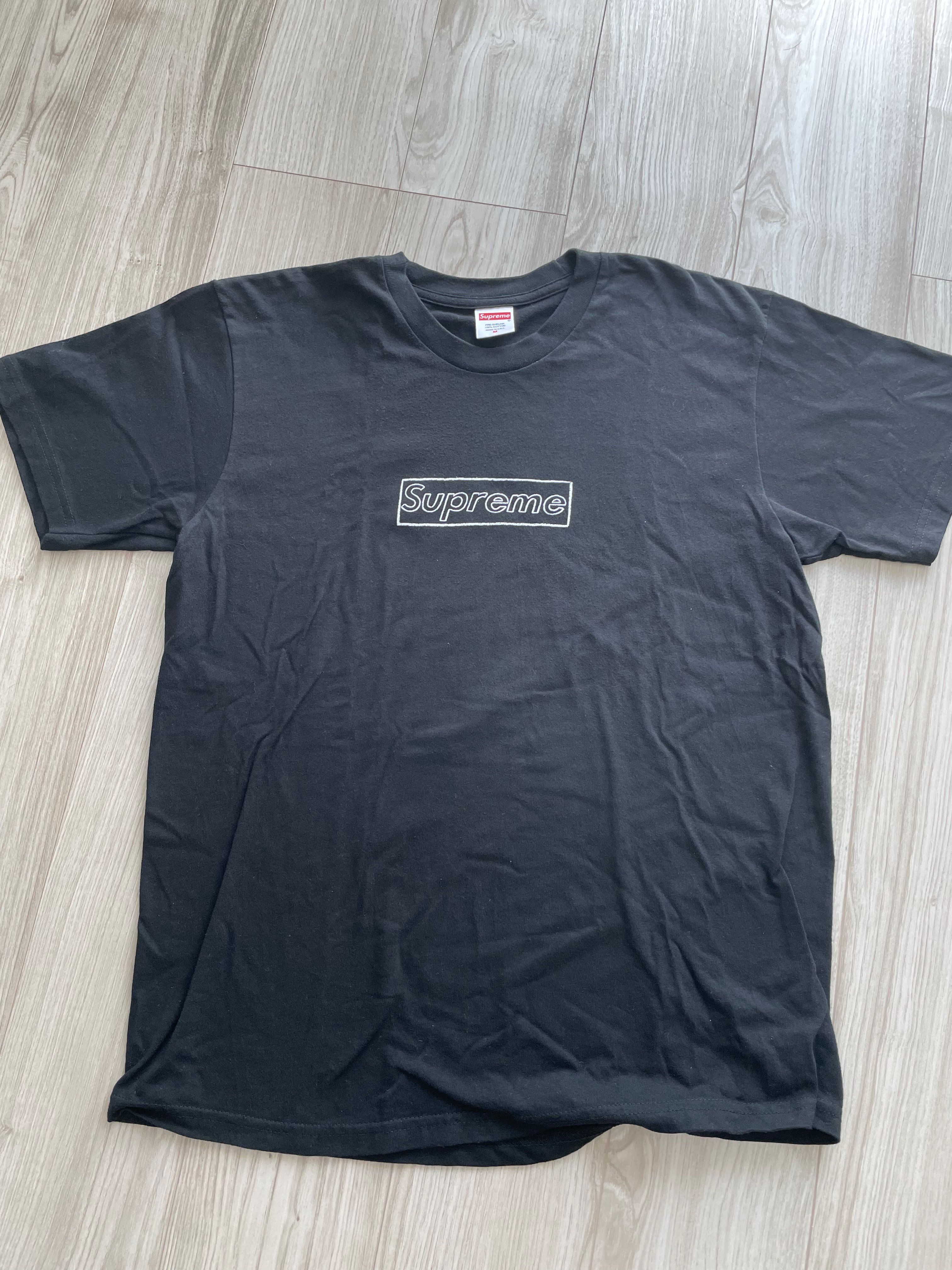 Supreme KAWS Chalk Logo Tee "Black"