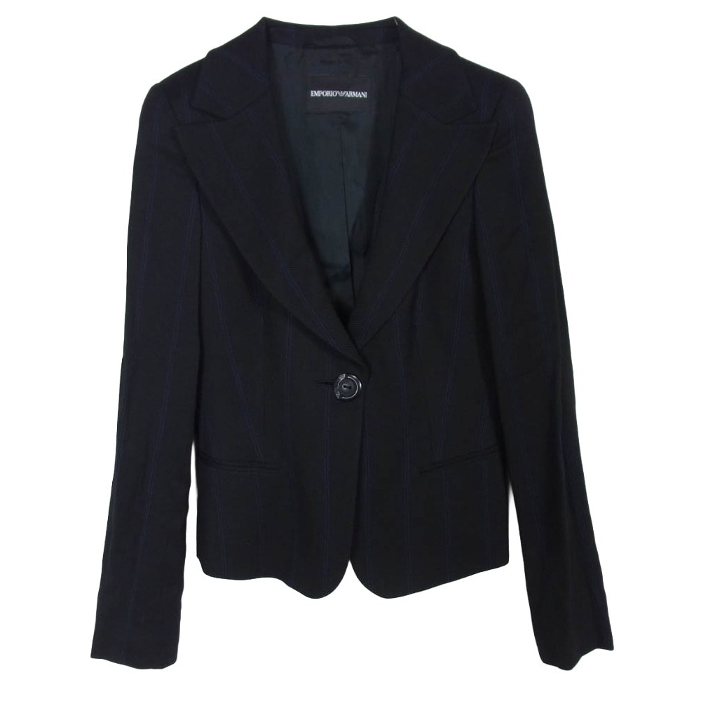Emporio Armani エンポリオ・アルマーニ ジャケット 1B ピークドラペル テーラード ジャケット  ブラック系 38【中古】