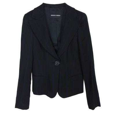 Emporio Armani エンポリオ・アルマーニ ジャケット 1B ピークドラペル テーラード ジャケット ブラック系 38【中古】