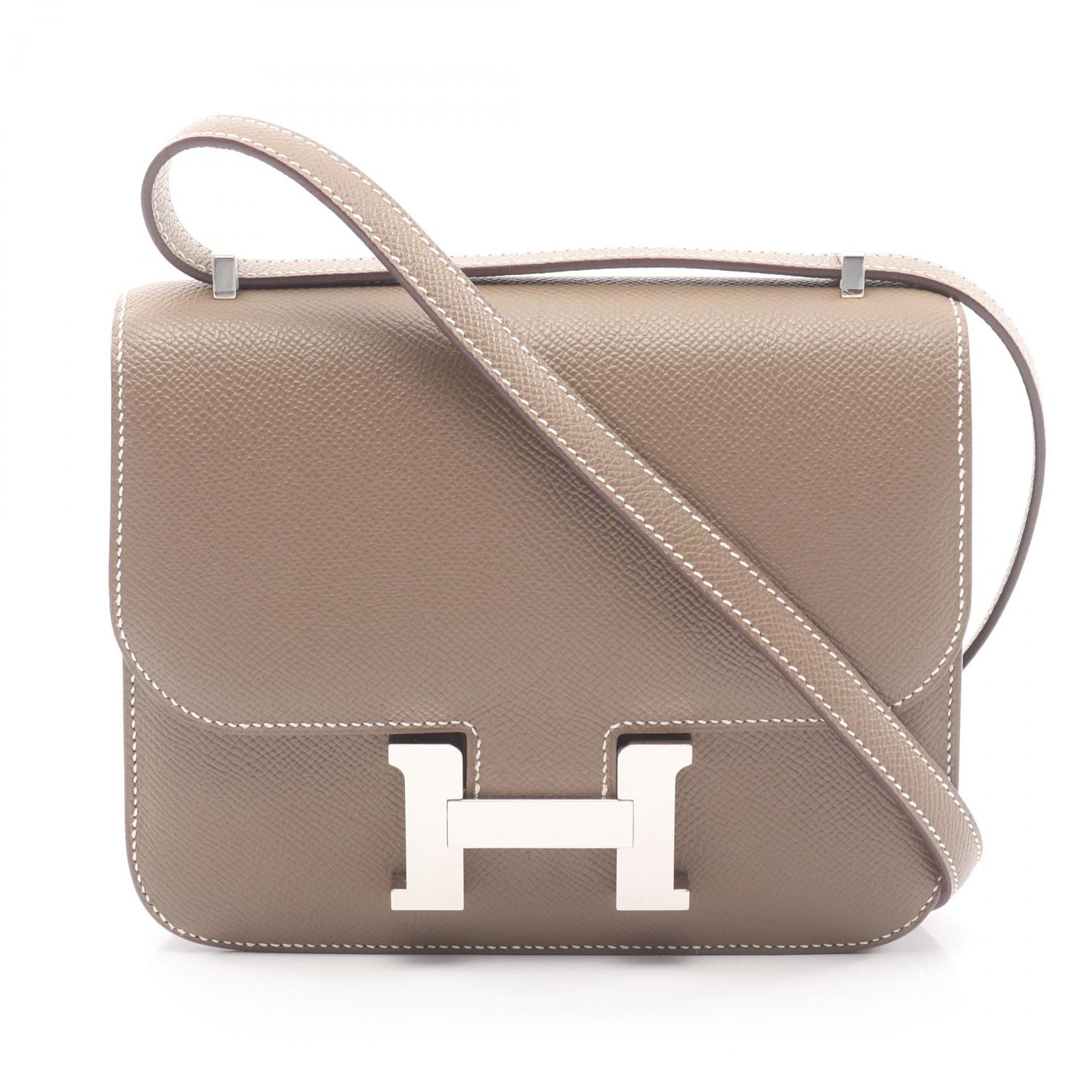 エルメス HERMES コンスタンス3 ミニ ミロワール ショルダーバッグ バッグ レザー ヴォーエプソン ヴォーエプソン エトゥープ B刻印(2023年製造) レディース グレー系 083905CK 【中古】
