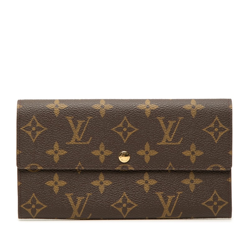 ルイ ヴィトン モノグラム ポルトフォイユ サラ 旧型 長財布 M61734 ブラウン PVC レザー レディース LOUIS VUITTON 中古
