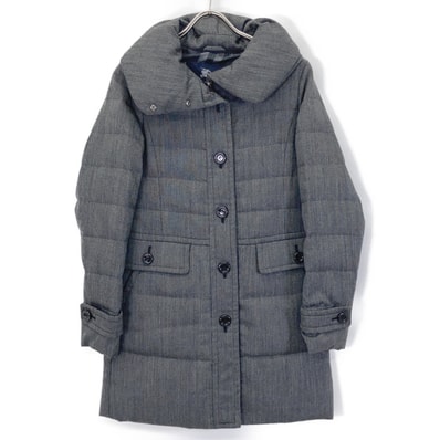 バーバリーロンドン B1C21-648 チャコール ウール100 ダウンコート 38