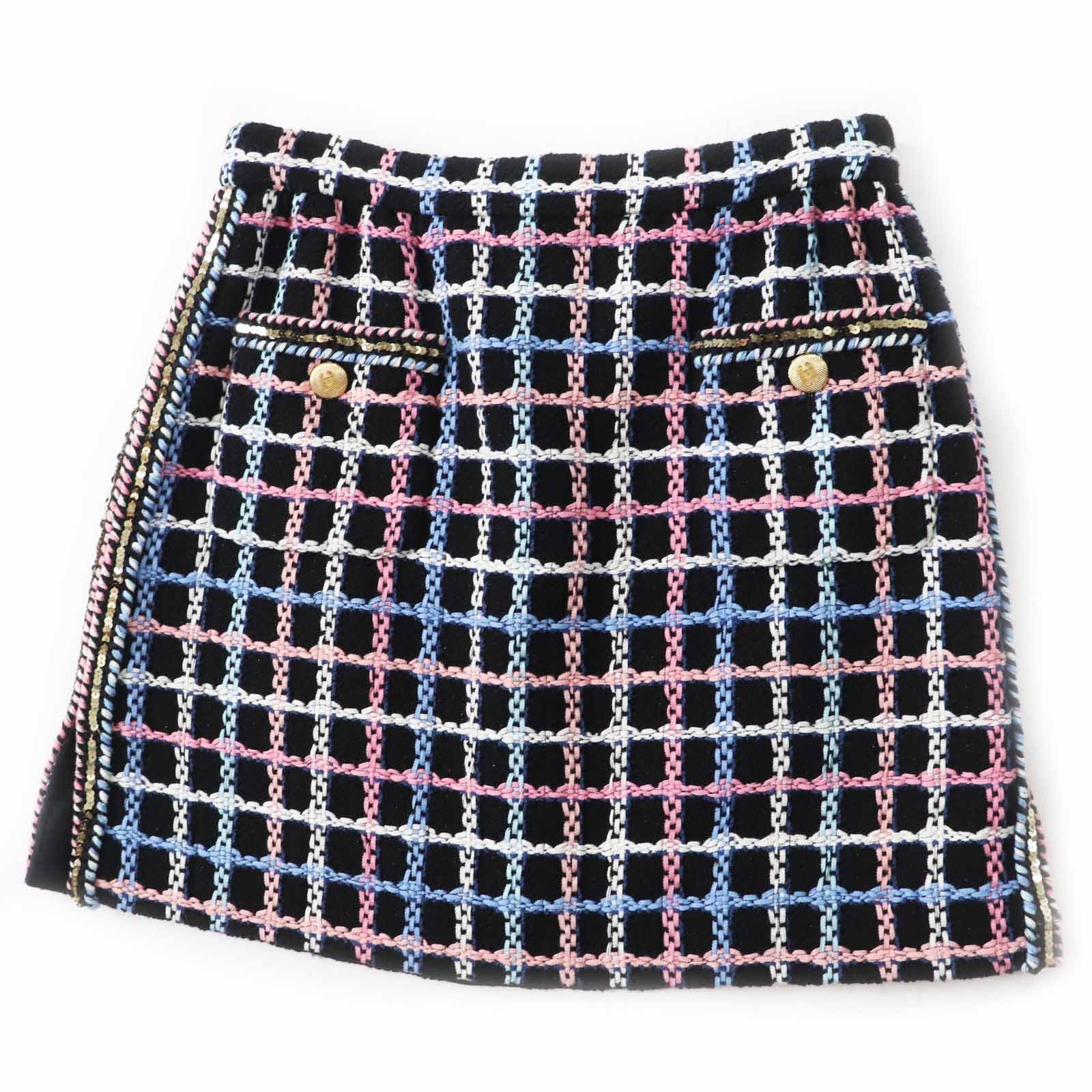 極美品 シャネル
 スカート ブラック マルチ レディース 38 P72501