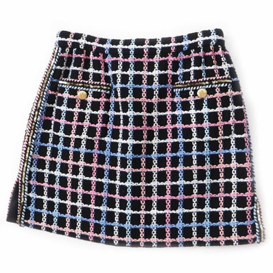 極美品 シャネル
スカート ブラック マルチ レディース 38 P72501