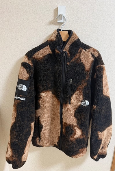 Supreme x The North Face Bleached Denim Print Fleece Jacket "Black"