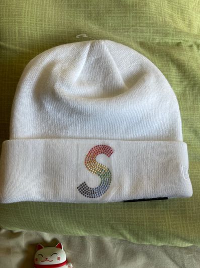Supreme New Era® Swarovski® S Logo Beanie "White"