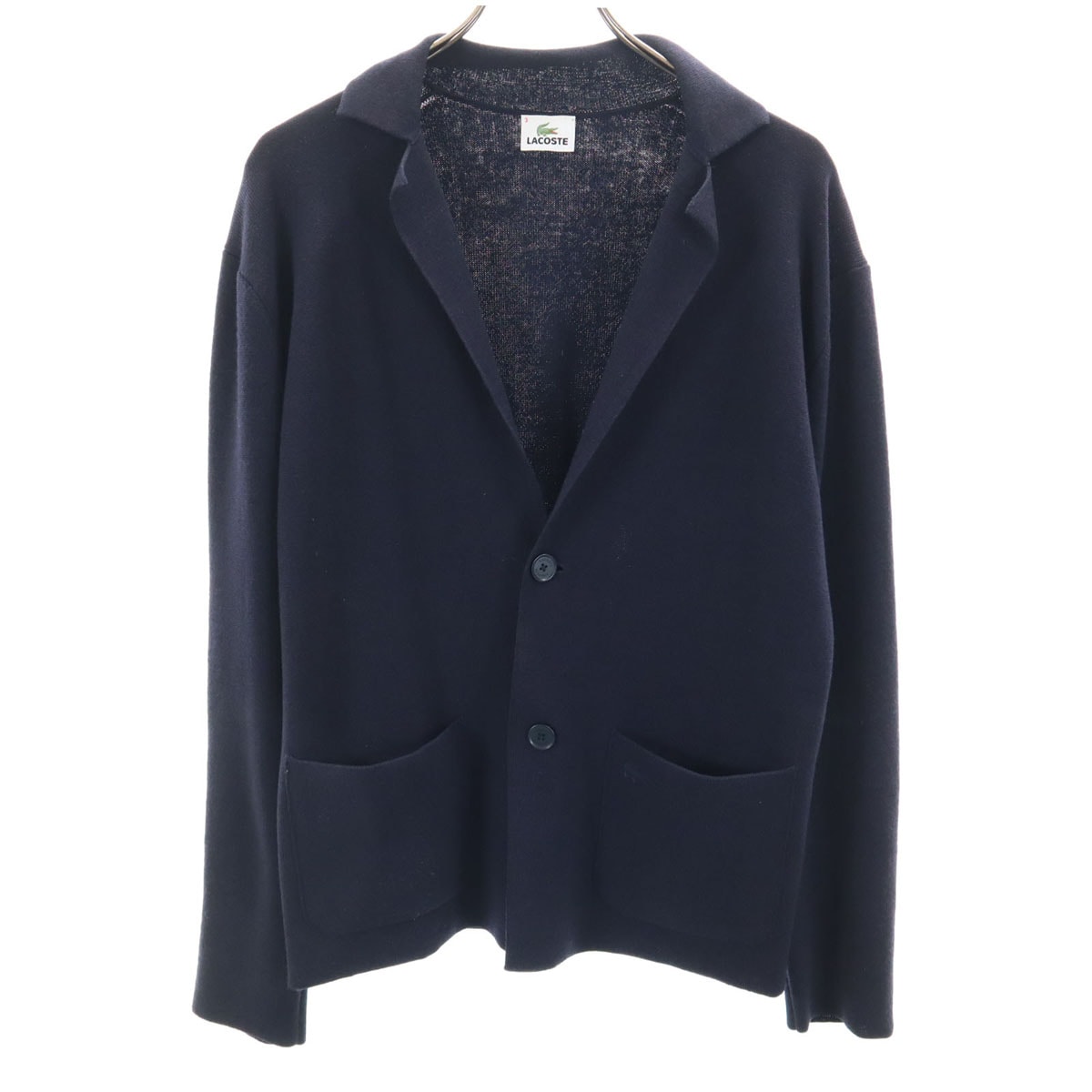 LACOSTE ラコステ 長袖 ニットカーディガン 3 ネイビー