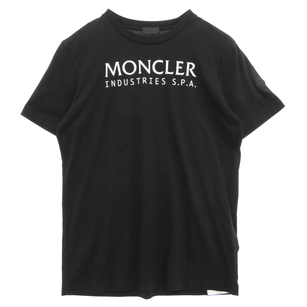 MONCLER モンクレール 24SS J20918C00014 SS T SHIRT ロゴプリント Tシャツ 半袖カットソー ブラック系 L【中古】