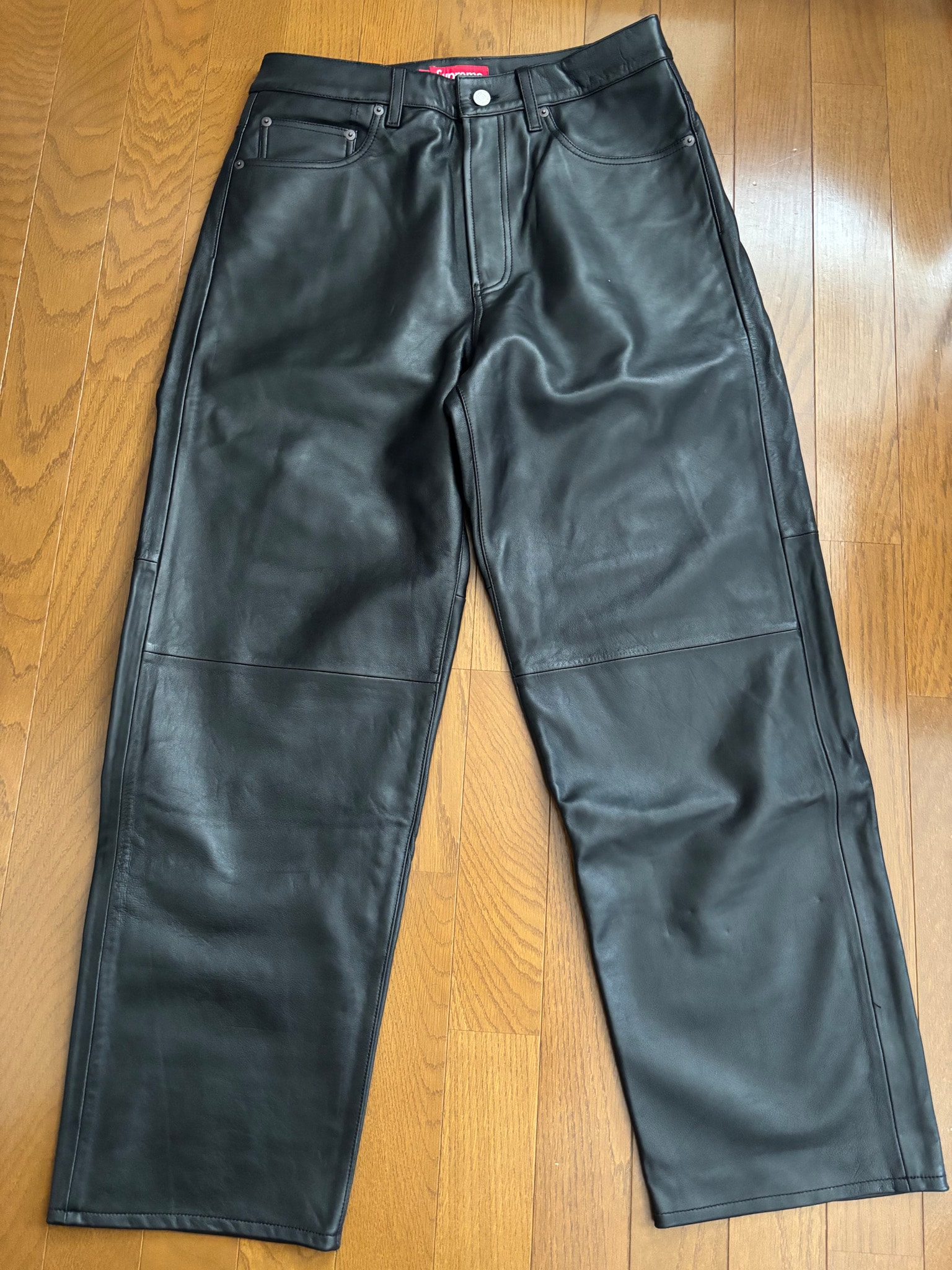 Supreme Leather Baggy 5-Pocket Jean "Black"