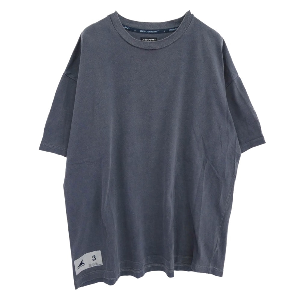DESCENDANT ディセンダント Tシャツ 24SS 241ATDS-CSM36 HORIZON SS PIGMENT DYE ホライゾン ピグメント加工 ロゴ刺繍 Tシャツ 半袖カットソー ブルー系 3【中古】