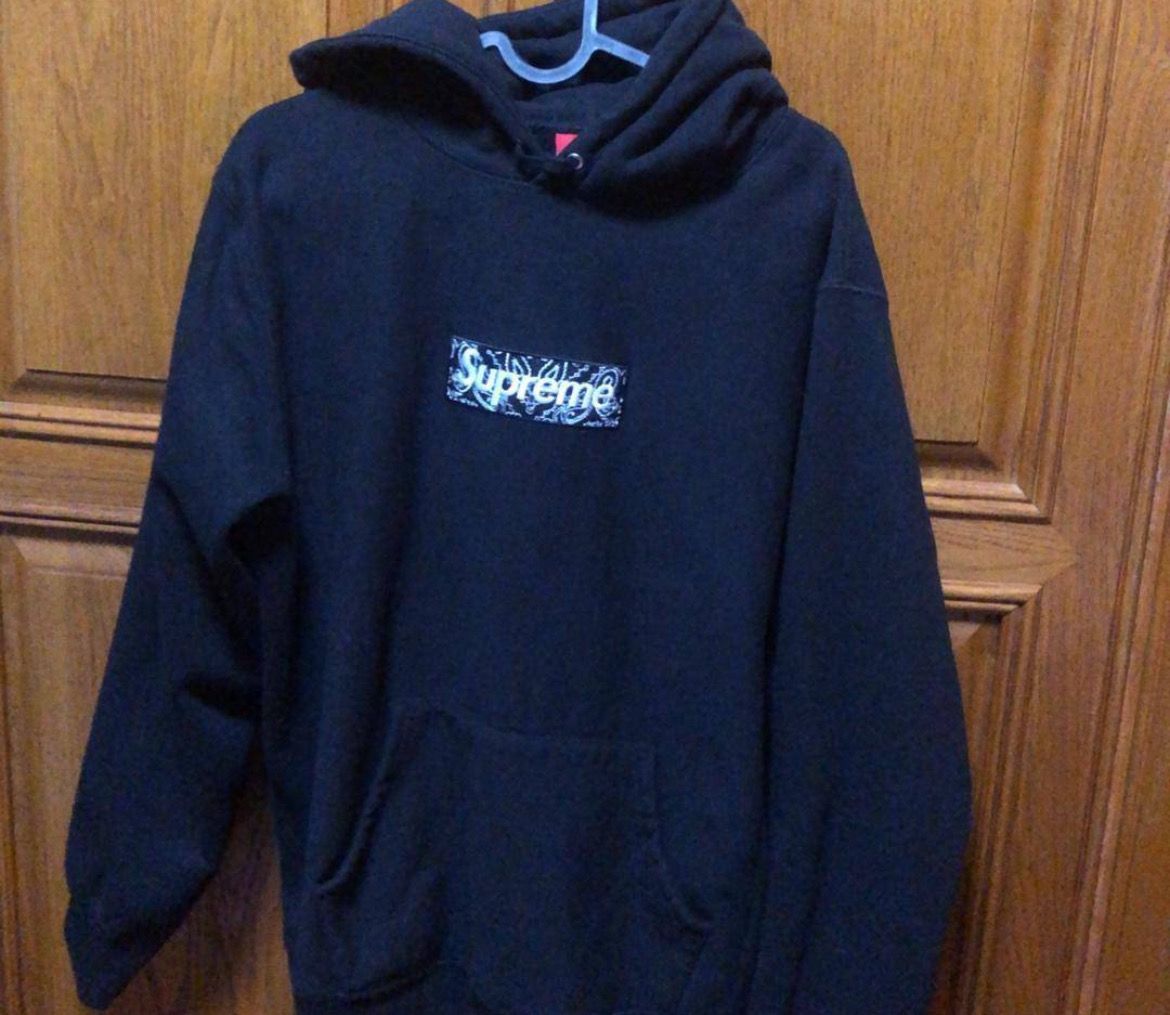 Supreme Bandana Box Logo Hooded Sweatshirt "Black"