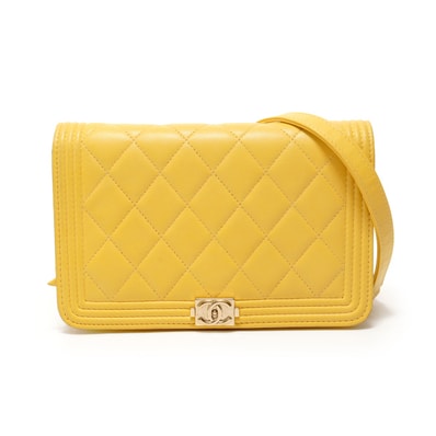 シャネル CHANEL 27番台 ボーイシャネル ラムスキン チェーン ショルダーバッグ【中古】