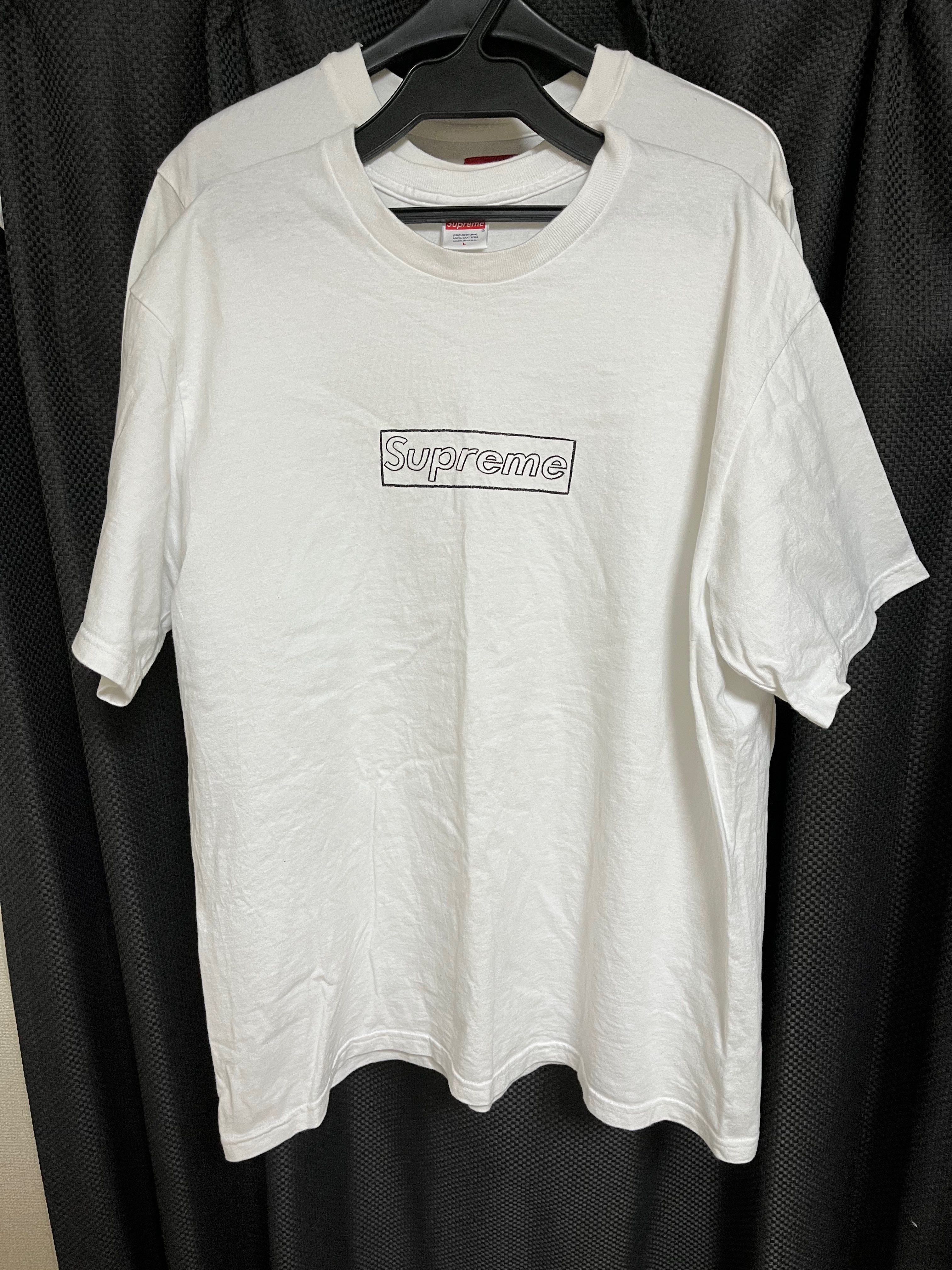 Supreme KAWS Chalk Logo Tee "White"