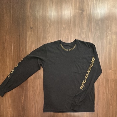 Chrome Hearts Neck Logo Pocket L/S T-Shirt "Black/Gold"