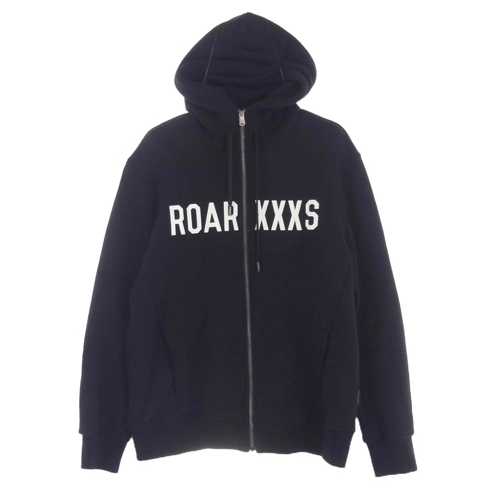 GOD SELECTION XXX ゴッドセレクション パーカー GX-S20-RGHD-02 × roarguns ロアーガンズ 刺繍 ジップアップ フーディ パーカー ブラック系 M【中古】